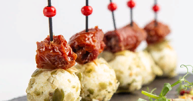 Dor ლურჯი კანაპე ყურძნით და ნუშით 10 ცალი.