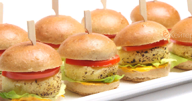 ვეგეტარიანული Mini ბურგერი კარტოფილის კოტლეტით 10 ცალი