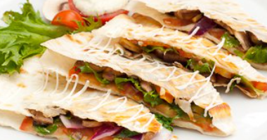 Quesadilla ბოსტნეულით და სოკოთი
