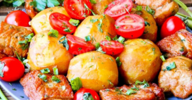 Картошка с мясом в казане